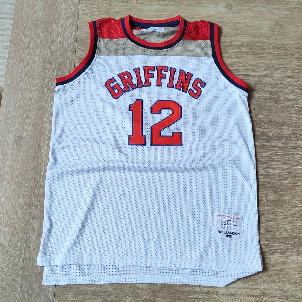 Headgear Classics Zion Williamson Griffins White/Red Basketball Jersey XL NWOT‎